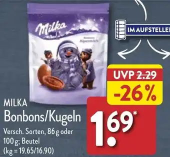 Aldi Nord MILKA Bonbons/Kugeln 86 g oder 100 g Angebot