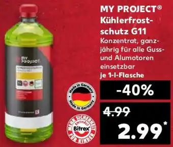 Kaufland MY PROJECT Kühlerfrostschutz G11, 1 L Flasche Angebot