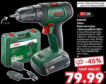 Kaufland BOSCH Akku Bohrschrauber UniversalDrill 18V Angebot