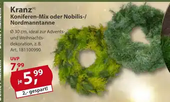 Sonderpreis Baumarkt Kranz Koniferen-Mix oder Nobilis-/ Nordmanntanne Angebot