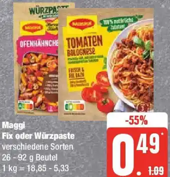 Edeka Maggi Fix oder Würzpaste 26-92 g Beutel Angebot