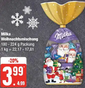 Edeka Milka Weihnachtsmischung 180-224 g Packung Angebot