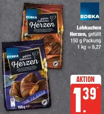 Edeka EDEKA Lebkuchen Herzen 150 g Packung Angebot