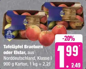 Edeka Unsere Heimat Tafeläpfel Braeburn oder Elstar 900 g Karton Angebot