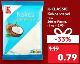 Kaufland K-CLASSIC Kokosraspel 200 g Packg. Angebot