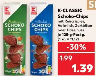 Kaufland K-CLASSIC Schoko-Chips 125 g Packg. Angebot