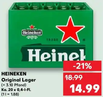 Kaufland HEINEKEN Original Lager Ka. 20 x 0,4-I-FI. Angebot