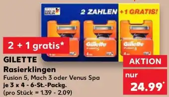 Kaufland GILETTE Rasierklingen 3 x 4-6 St. Packg. Angebot