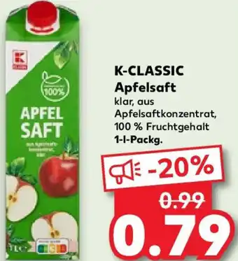 Kaufland K-CLASSIC Apfelsaft 1 L-Packg. Angebot