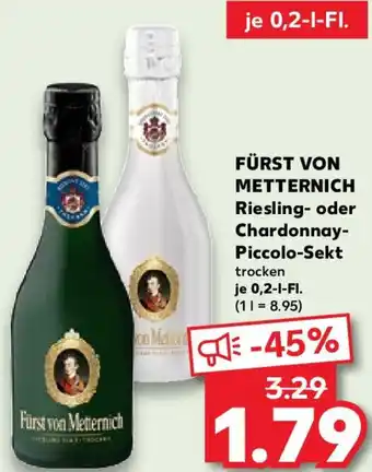 Kaufland FÜRST VON METTERNICH Riesling oder Chardonnay-Piccolo-Sekt 0,2 L-Fl. Angebot