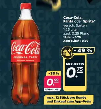 NETTO Coca-Cola, Fanta oder Sprite versch. Sorten 1,25 Liter Angebot