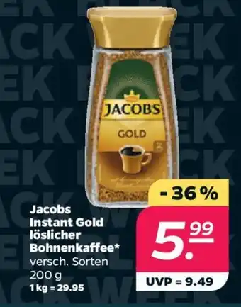 NETTO Jacobs Instant Gold löslicher Bohnenkaffee versch. Sorten 200 g Angebot