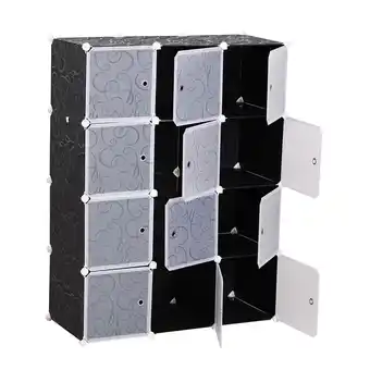 Netto Marken-Discount Homcom kleiderschrank mit stecksystem schwarz, weiß 47 x 111 x 145 cm (lxbxh) steckregal garderobenschrank mit kleiderstange Angebot