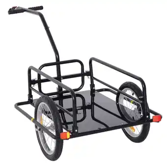 Netto Marken-Discount Homcom transportanhänger/-wagen schwarz 156 x 72 x 82 cm (lxbxh) lastenanhänger fahrradanhänger handwagen anhänger Angebot