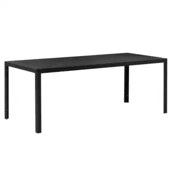 Netto Marken-Discount Outsunny gartentisch mit aluminium-rahmen schwarz 190 x 84,5 x 72cm (lxbxh) gartenmöbel tisch terrassentisch esstisch Angebot