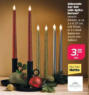 NETTO dekorado 2er-Set LED-Spitzkerzen Angebot