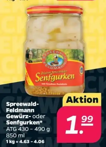 NETTO Spreewald-Feldmann Gewürz- oder Senfgurken 850 ml Angebot