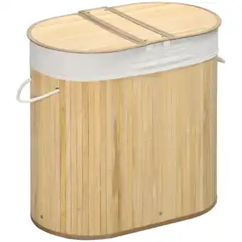 Netto Marken-Discount Homcom wäschekorb mit deckel natur 62,5l x 37b x 60,5h cm wäschekorb 100l wäschesortierer wäschesammler wäschekorbsammler Angebot