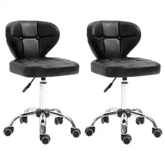 Netto Marken-Discount Homcom arbeitshocker set mit drehfunktion und höhenverstellung schwarz 45b x 47t x 72-87h cm rollhocker drehhockerkunstleder Angebot