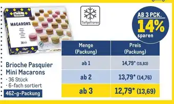 METRO Brioche Pasquier Mini Macarons  462-g-Packung Angebot