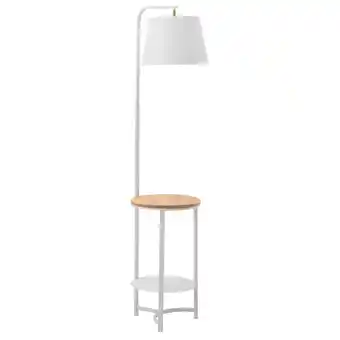 Netto Marken-Discount Homcom stehleuchte mit beistelltisch weiß 38l x 36b x 162h cm stehleuchte stehlampe für wohnzimmer stehlampe lampe leuchte Angebot