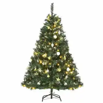 Netto Marken-Discount Homcom künstlicher weihnachtsbaum mit 120 leds grün 95 x 150 cm (øxh) tannenbaum christbaum led xmas tree weihnachtsdeko Angebot