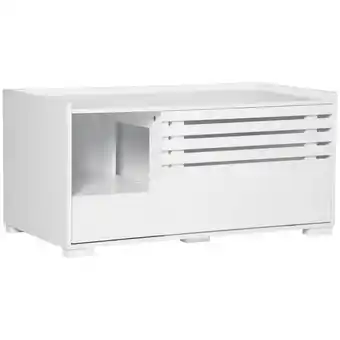 Netto Marken-Discount Pawhut katzentoilett mit erhöhtem boden weiß 90l x 48b x 43,5h cm katzenschrank katzenhaus mit magnettür katzenkommode katzen Angebot