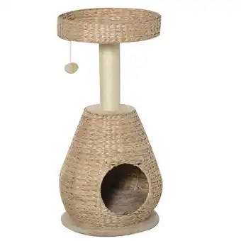 Netto Marken-Discount Pawhut kratzbaum mit höhle gelb 40 x 40 x 82,5 cm katzenkratzbaum kratzstamm kratzbaum kletterbaum Angebot