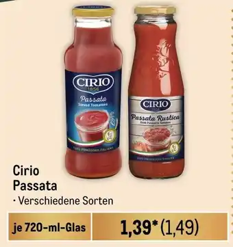 METRO Cirio Passata je 720-ml-Glas Angebot