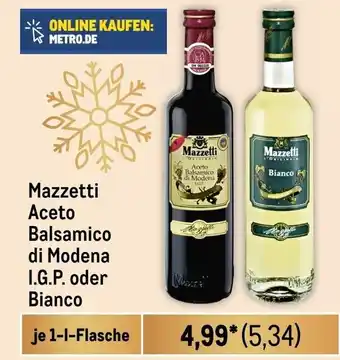 METRO Mazzetti Aceto Balsamico di Modena I.G.P. oder Bianco 1L Angebot