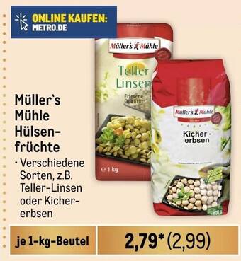 METRO Müller's Mühle Hülsenfrüchte 1kg Angebot