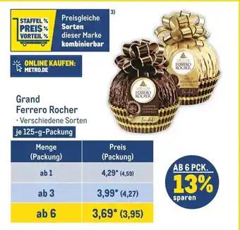 METRO Grand Ferrero Rocher je 125-g-Packung Angebot