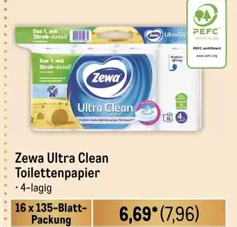 METRO Zewa Ultra Clean Toilettenpapier 16 x 135-Blatt-Packung Angebot