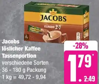 Edeka Jacobs löslicher Kaffee Tassenportion 36-180 g Packung Angebot