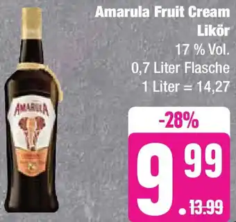 Edeka Amarula Fruit Cream Likör 0,7 Liter Flasche Angebot