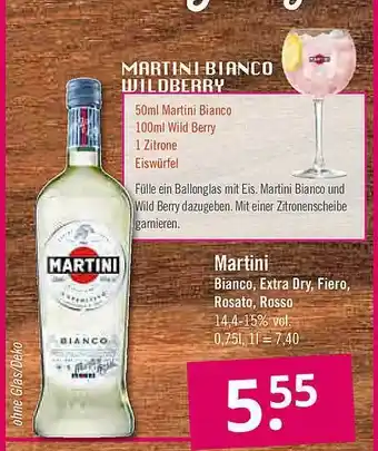 GetränkePartner Martini Bianco, Extra Dry, Fiero, Rosato, Rosso Angebot