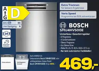 Euronics BOSCH SMU4HVSOOE Unterbau-Geschirrspüler Angebot