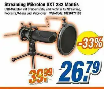 Expert Klein Streaming Microfon Gxt 232 Mantis Angebot