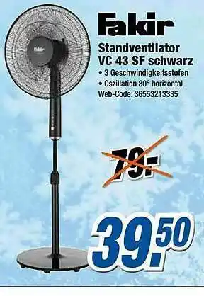 Expert Klein Fakir Standventilator Vc 43 Sf Schwarz Angebot