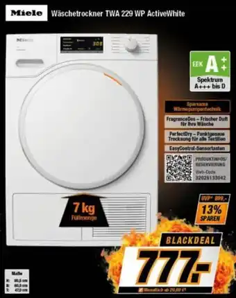 Expert Bening Miele Wäschetrockner TWA 229 WP Active White Angebot