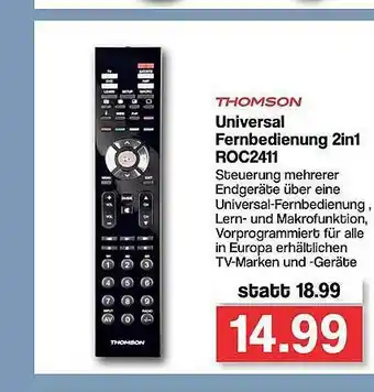Famila Nord West Thomson Universal Fernbedienung 2in1 Roc2411 Angebot