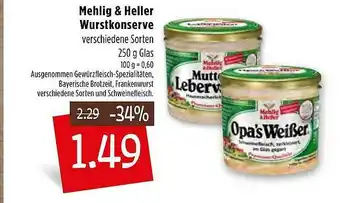 Kupsch Mehlig & Heller Wurstkonserve Angebot