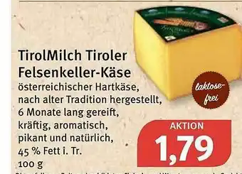 Feneberg Tirolmilch Tiroler Felsenkeller-käse Angebot