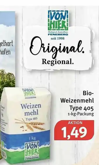 Feneberg Von Hier Bio-weizenmehl Type 405 Angebot