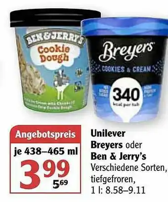 Globus Unilever Breyers Oder Ben & Jerry's Angebot