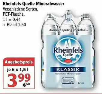 Globus Rheinfels Quelle Mineralwasser Angebot