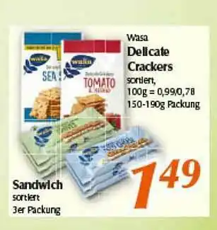 inkoop Wasa Delicate Cracker, Sandwich Angebot