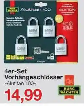 Jawoll 4er-set Vorhängeschlösser Angebot