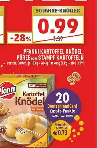 Marktkauf Pfanni Kartoffel Knödel, Püree Oder Stampf Kartoffeln Angebot