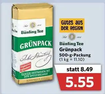 Combi Bünting Tee Grünpack Angebot